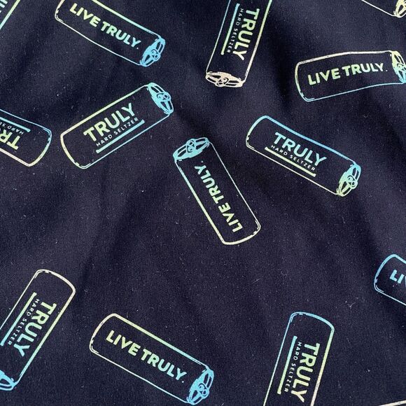 Truly Shirt Mens Large Black Hard Seltzer Button Up Drinking All Over Print - Picture 3 of 11